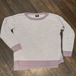 Jones New York Lavender and White Striped Sweater